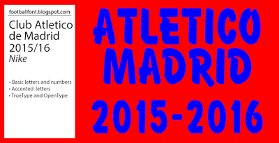 Przykład czcionki Atletico Madrid 2015-2016